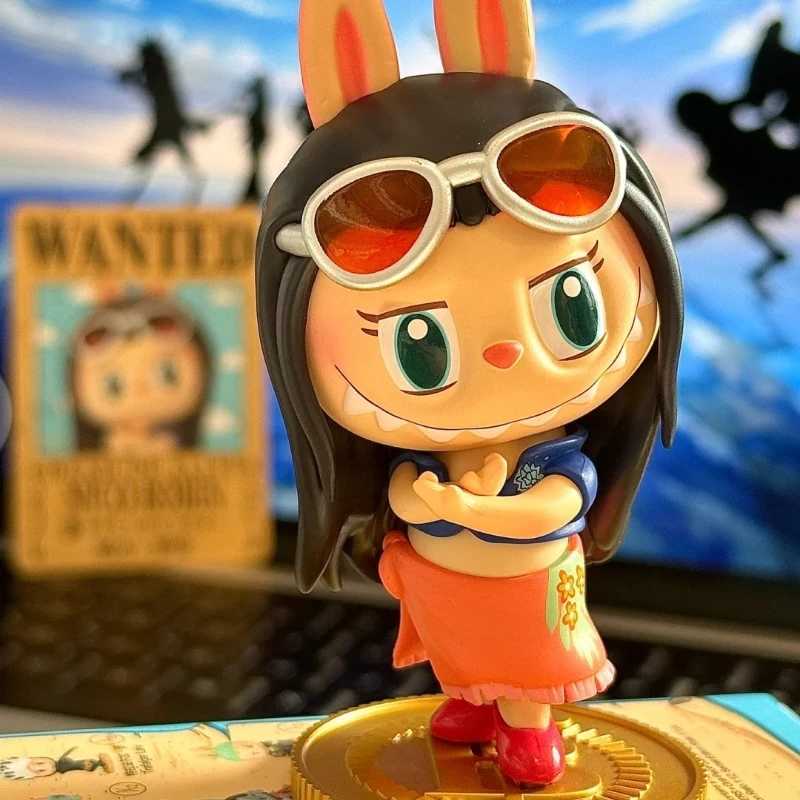 Original The Monsters X One Piece Series Blind Box Labubu Luffygears5 Zoro Chopper Sabo Brook Sanji Anime Figure Model Desktop X250606