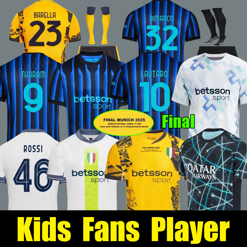 24 25 26 Maglia LAUTARO soccer jerseys 2025 2026 BARELLA FRATTESI INTERS THURAM MILANS DIMARCO ARNAUTOVIC CALHANOGLU Football Shirts Men Kids Kit Rossi Uniforms