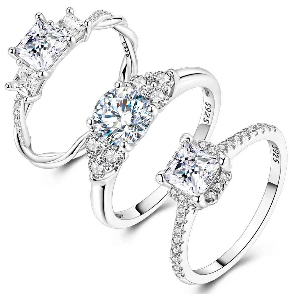 925 Sterling Silver Rings Moissanite Diamond Sparkling Popular LOVE Wedding Ring Certified Women Engagement Jewelry Anniversary W250606