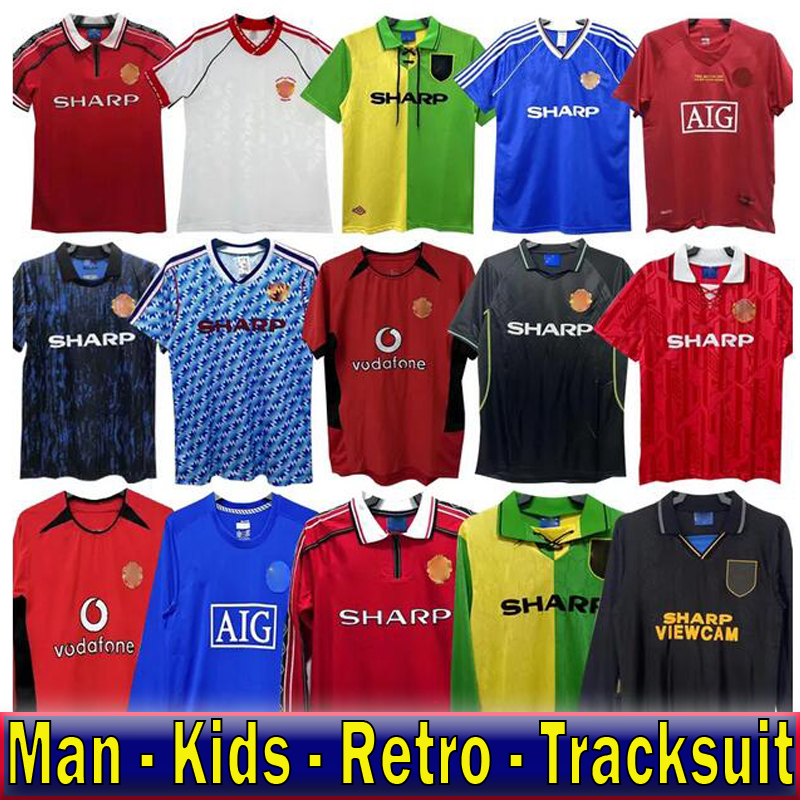 1998 99 Manchest er United retro football shirt long sleeved Ronaldo Rooney Giggs 02 04 05 06 07 08 games Scholes Bebatov VIDIC retro classic football shirt
