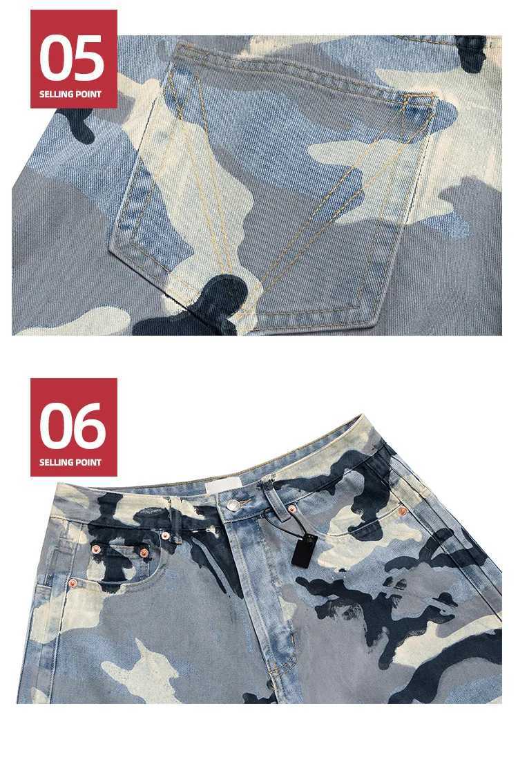 MIJKO Snow Camouflage Jeans for Men Women Wide Leg Casual Baggy Denim Fashion Trousers Cargo Pants Dongguan 2025ss Z250605