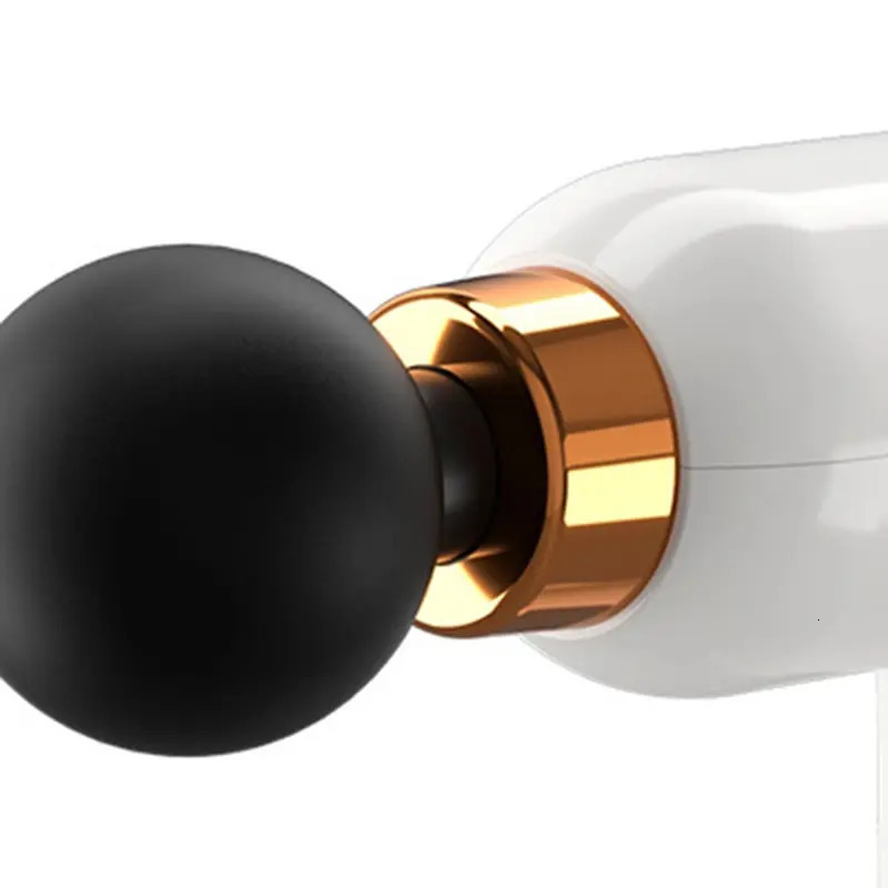 LCD Intelligent Frequency Control Mini Fascia Gun White Mini Portable USB Body Massager Electric Neck Membrane Gun 4 Head Vibrat 250605