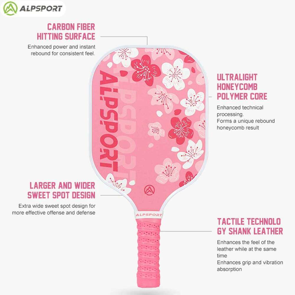 ALPSPORT USAPA Approved pickleball paddle Thermoformed Unibody T700 Raw Carbon Fiber Spin Textured Surface With Foam Edge
