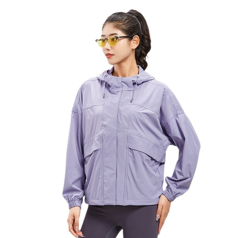 Ddmyoutdoor New Short And Waist Fashion Ice Silk Loose Version Sunscreen Clothing Women S Outdoor Skin Windbreaker Coat Jogging Suit