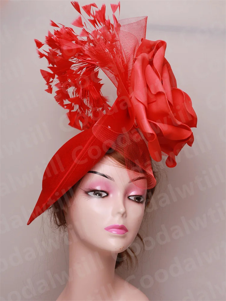 Wedding Fascinator Hat Women Church Derby Headpiece Ladies Cocktail Race Chapeau Cap Headband Woman Millinery Hair Accessory 250605