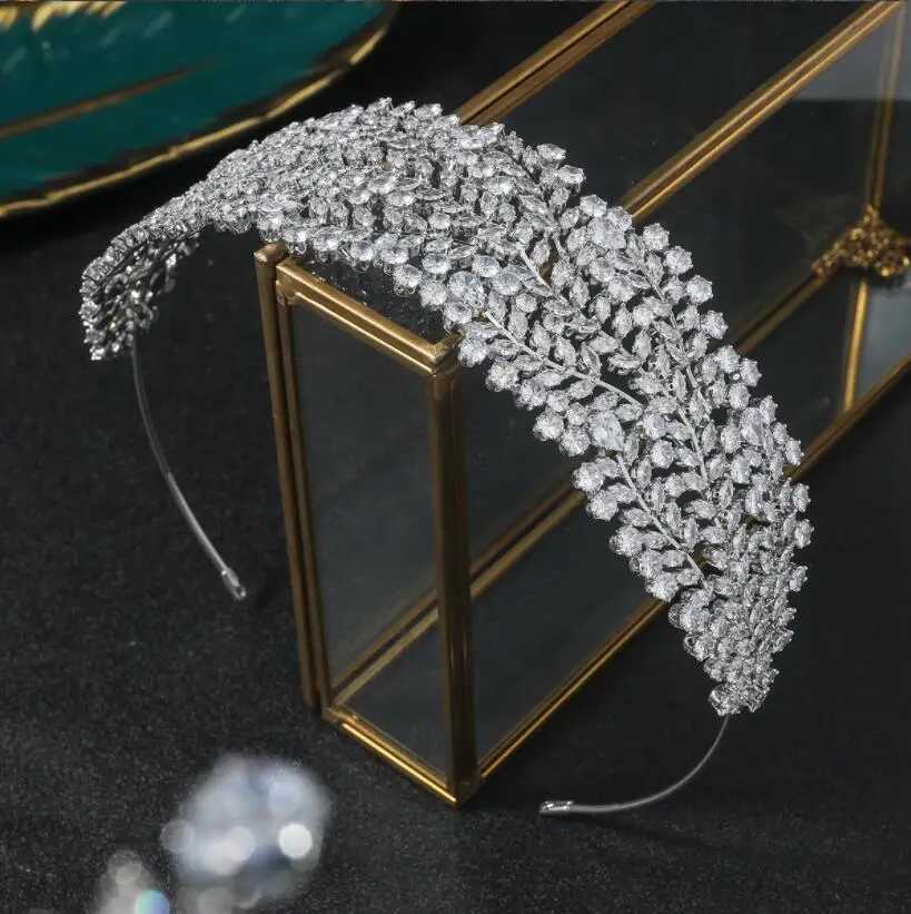Luxury Bridal Headband For Wedding Headdress Cubic Zirconia CZ Bride Tiaras Crowns Headpiece Prom Party Hair Jewelry Hairbands Z250605