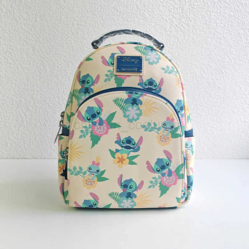 DISNEY New Hot Disney Cartoon Anime Stitch Loungefly Backpack Cute Cartoon Embroidered Design Backpack Casual Mini Backpack WomenS Bag W250620