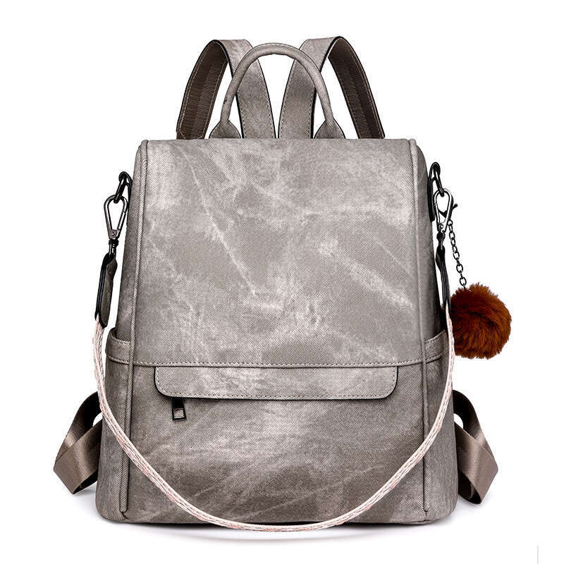 PU Double Shoulder Bag Women's Multifunctional Backpack B5