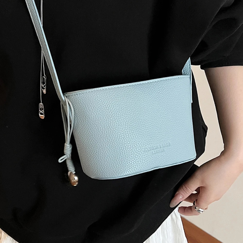 Lychee Pattern Solid Color Square Crossbody Bag Womens Simple Zipper Casual All-Match One Shoulder Bags Daily Commute Packs 250605