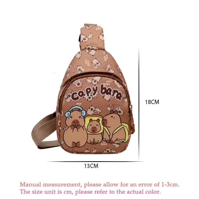 124PCS Capybara Girls Child Backpacks Student Birthday Gift School Bags Durable The Single Shoulder Bag Gifts 250605