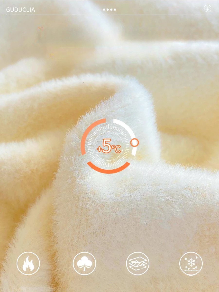 Womens Turtleneck Sweater Winter 2025 Retro Red with Velvet Lining Thickened Inner Wear Thermal Knitting Bottoming Shirt 250530