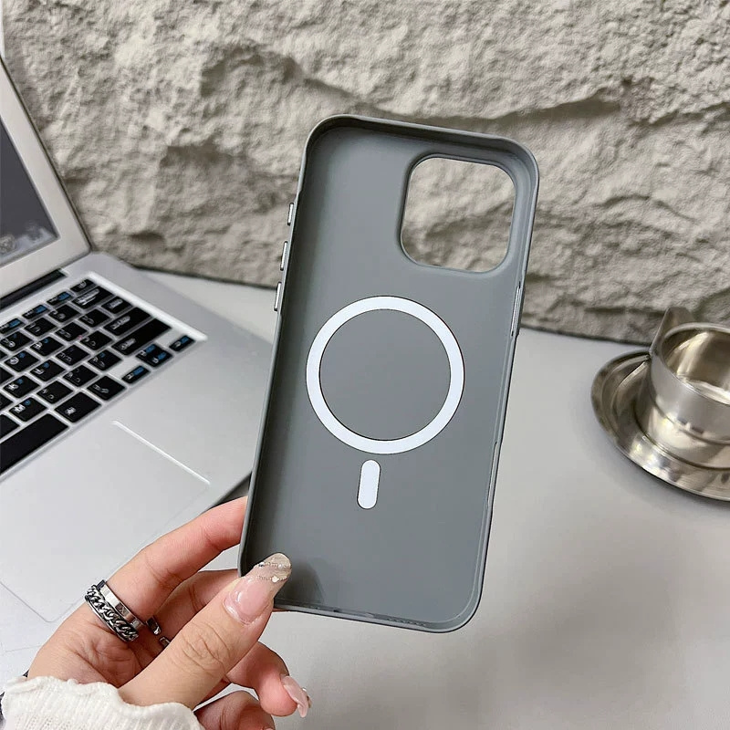 Ultra Thin Simple Hit Color Magnetic Phone Case for iPhone 16 15 14 Plus 13 12 11 Pro Max Matte Wireless Charging Hard Magsafe Cover