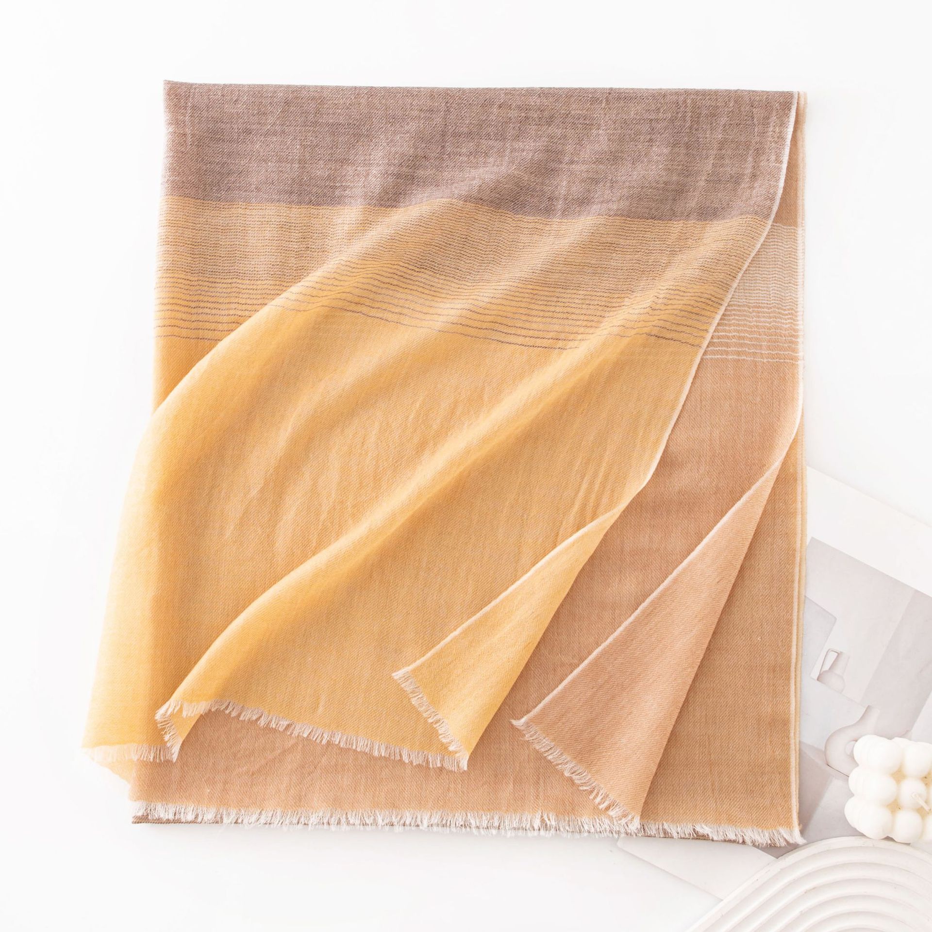 K397 Gentle style gradient color 100% wool scarf 25 new scarf thin air conditioner mattress
