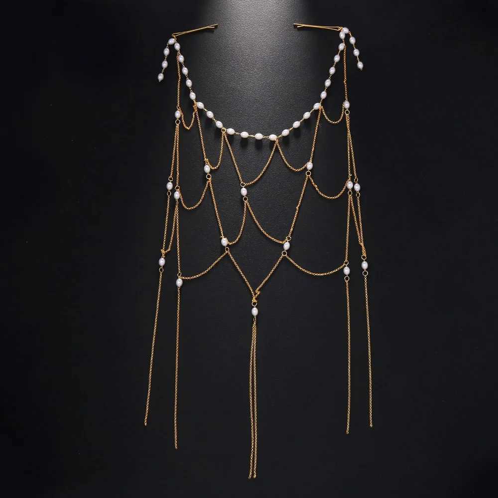 High-end Mesh Tassel Pearl Headband Hair Accessories High-end Bohemian Jewelry Headdress Dinner Accessories for Women Z250605