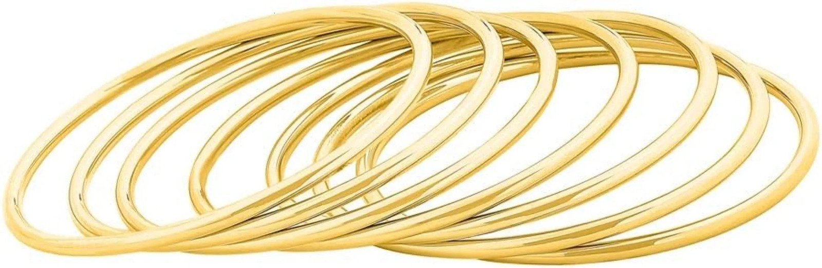 Stainless Steel Glossy Thin Round Bangle Bracelet Set for Women girls Set of 7 7.5inch/8.56inch 250606