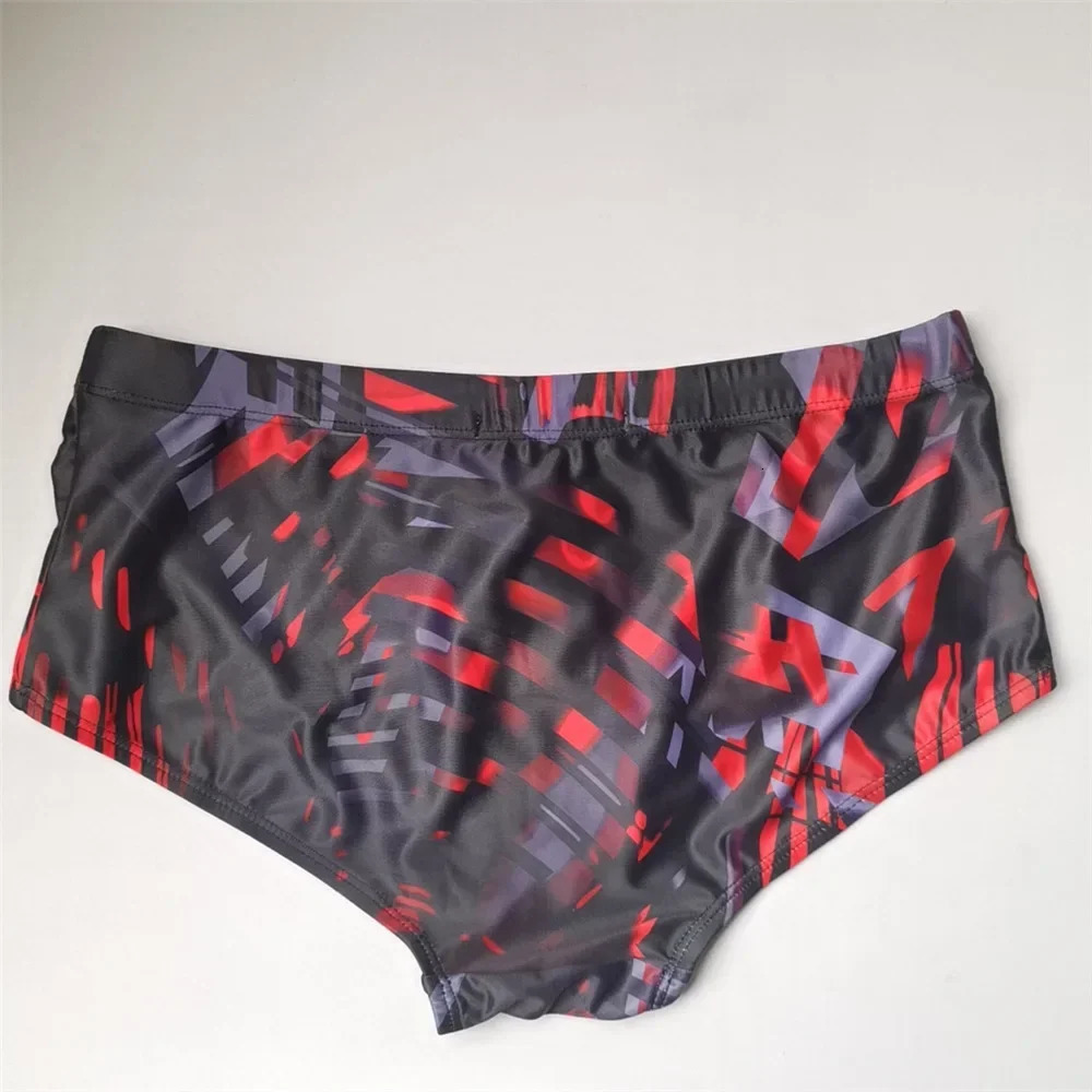 Men Swimwear Brazilian Traditional Cut Swimsuits Swim Bikini Surf Boxer Briefs Board Shorts Trunks Black and Red Sunga 250530