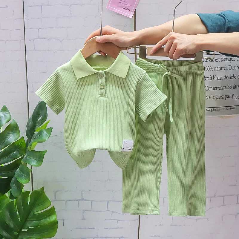 New Summer Baby Girl Clothes Suit Children Fashion Solid T-Shirt Pants 2Pcs/Sets Toddler Casual Costume Infant Kids Tracksuits R250606