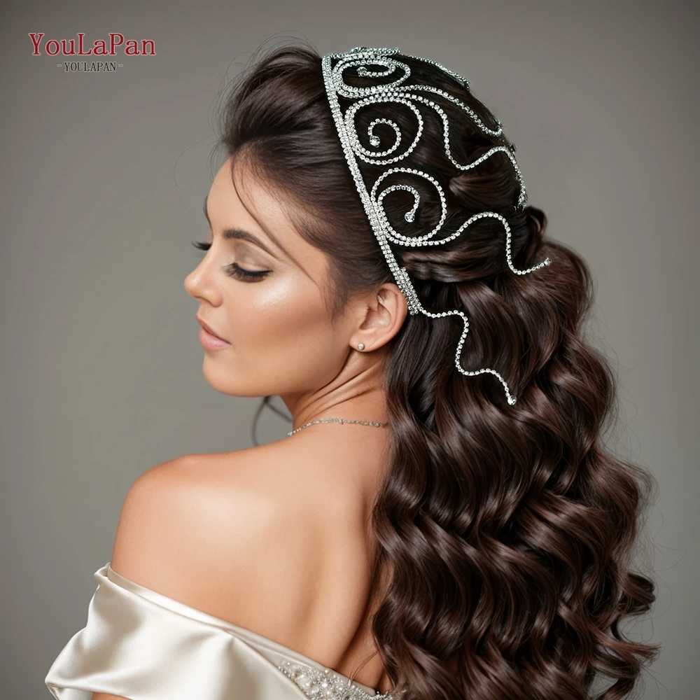 YouLaPan Rhinestone Chain Headband Bridal Wedding Hair Accessories Handmade Irregular Crystal Hair Hoops Bridesmaid Gifts HP620 Z250605