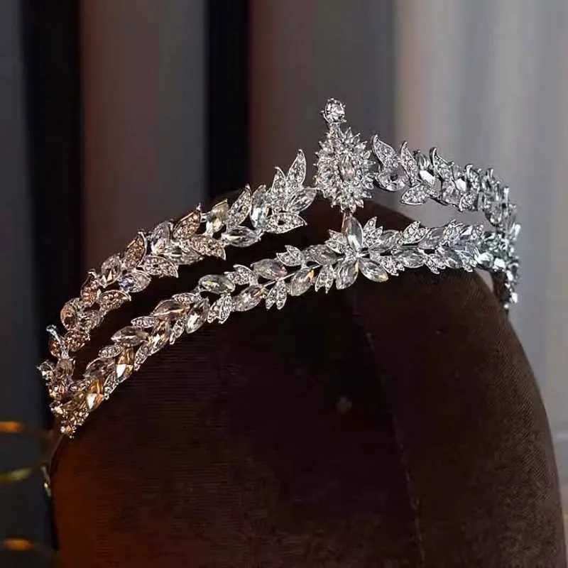 Baroque Luxury Crystal Bridal Tiaras Crown Headwear Rhinestone Pageant Prom Diadem Bride Headbands Wedding Hair Accessories Z250605