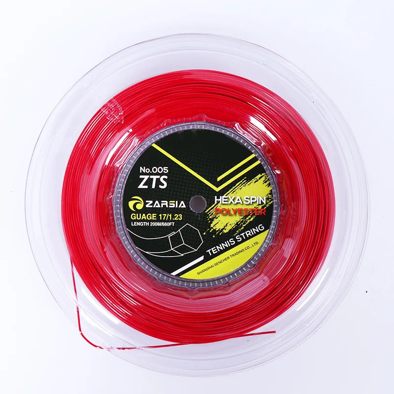 ZARSIA Hexagon Tennis Strings Durable Hex Polyester Racket String 1.23MM 200M 1 Reel 250605