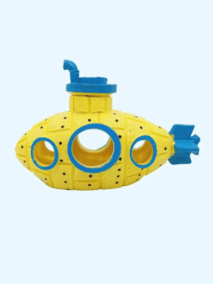Aquarium Fish Tank Decoration Cave House Hideout Breeding Hatchery Incubator Landscape Ornament With Sunken Submarine 250604