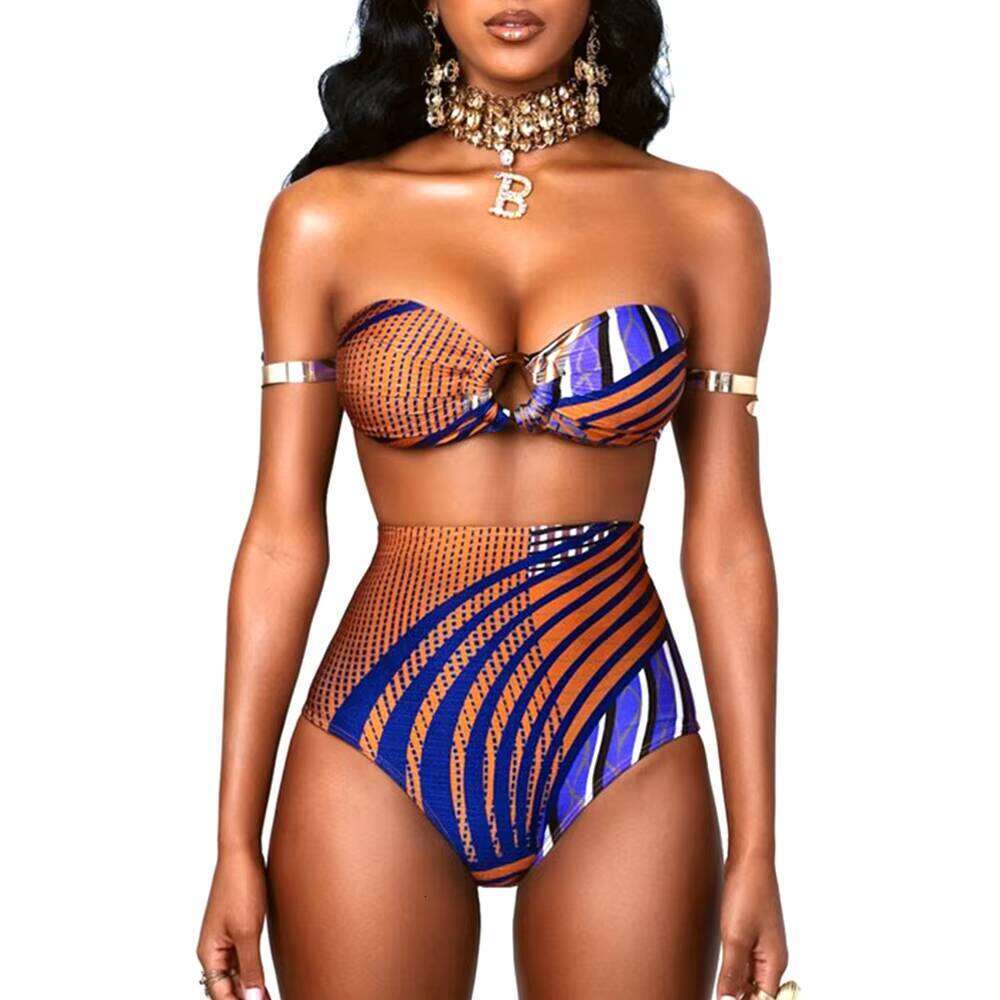 Factory New Design Colorful Print 2 Pieces Swimsuits Sexy Women Beach Bathing Suit