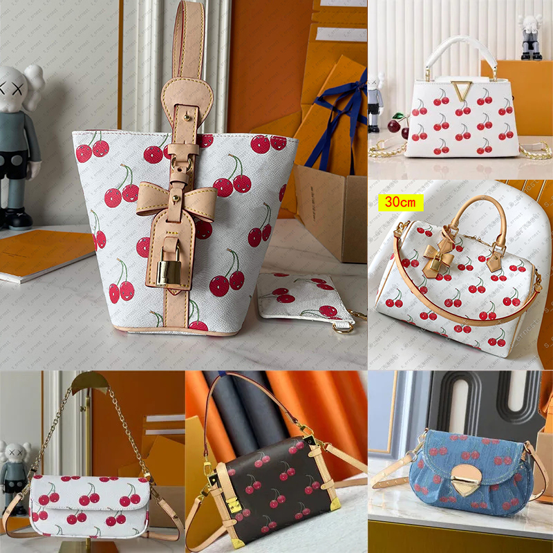 women luxurys designer cherry bags denim totes handbag pochettes wallets bag purse messenger bag chain bag