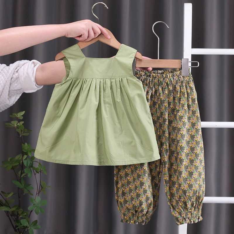 2023 Summer Brother Sister Outfits Boy Kid Flower Casual Shirt+Shorts 2pcs Girl Flower set R250606