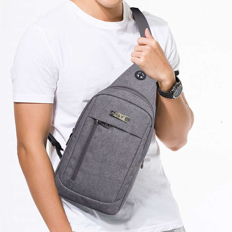 Men's Fashion Chest Trendy Crossbody Canvas Lightweight Casual Anti-Theft Small Backpack Shoulder Bag