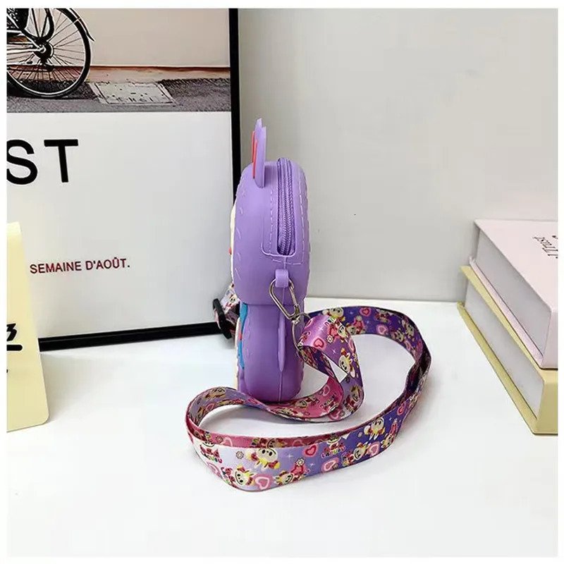 Monster Labubu Cute Silicone Bag Wallet Cartoon Sweet Coin Students Outdoor Colorful Mini Crossbody Child Gift 250605