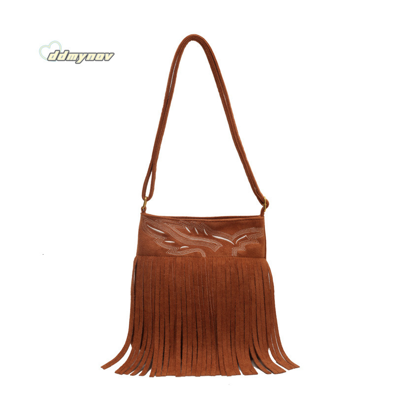French Style Bucket for Women 2024 Autumn New Trendy Versatile Soft Leather Shoulder Crossbody Tassel Bag ddmynov