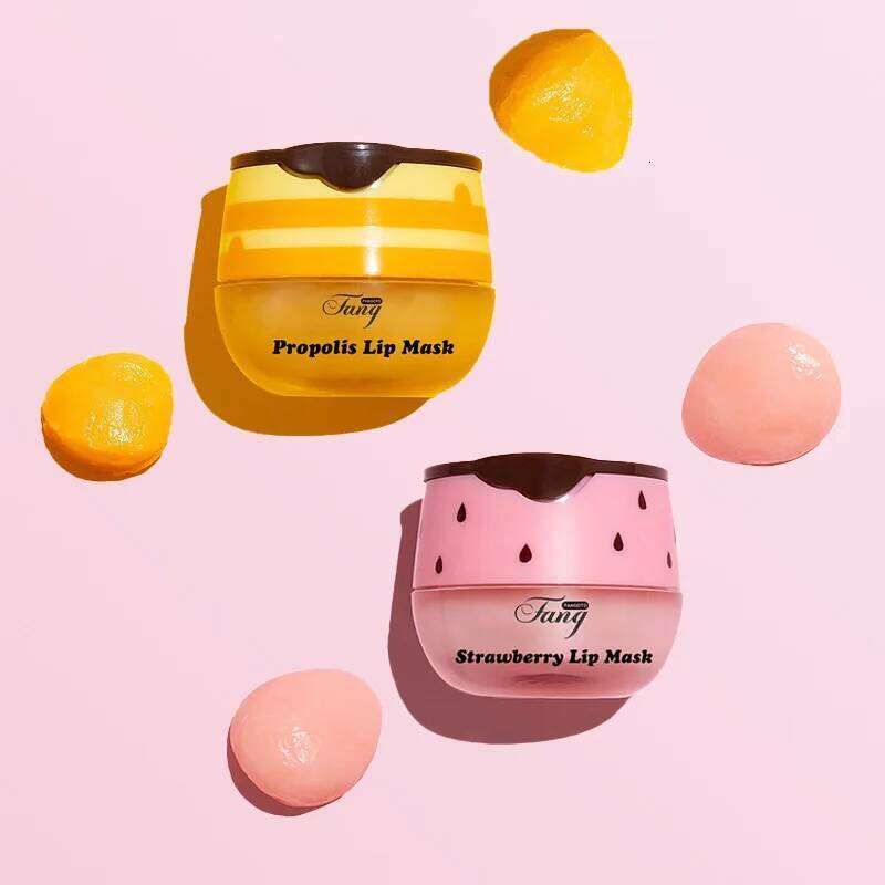 free shipping 5.5g Lip Sleep Mask Night Sleep Maintenance Moisturizing Lip Gloss Bleach Cream Nourishing Lip Care Strawberry Honey