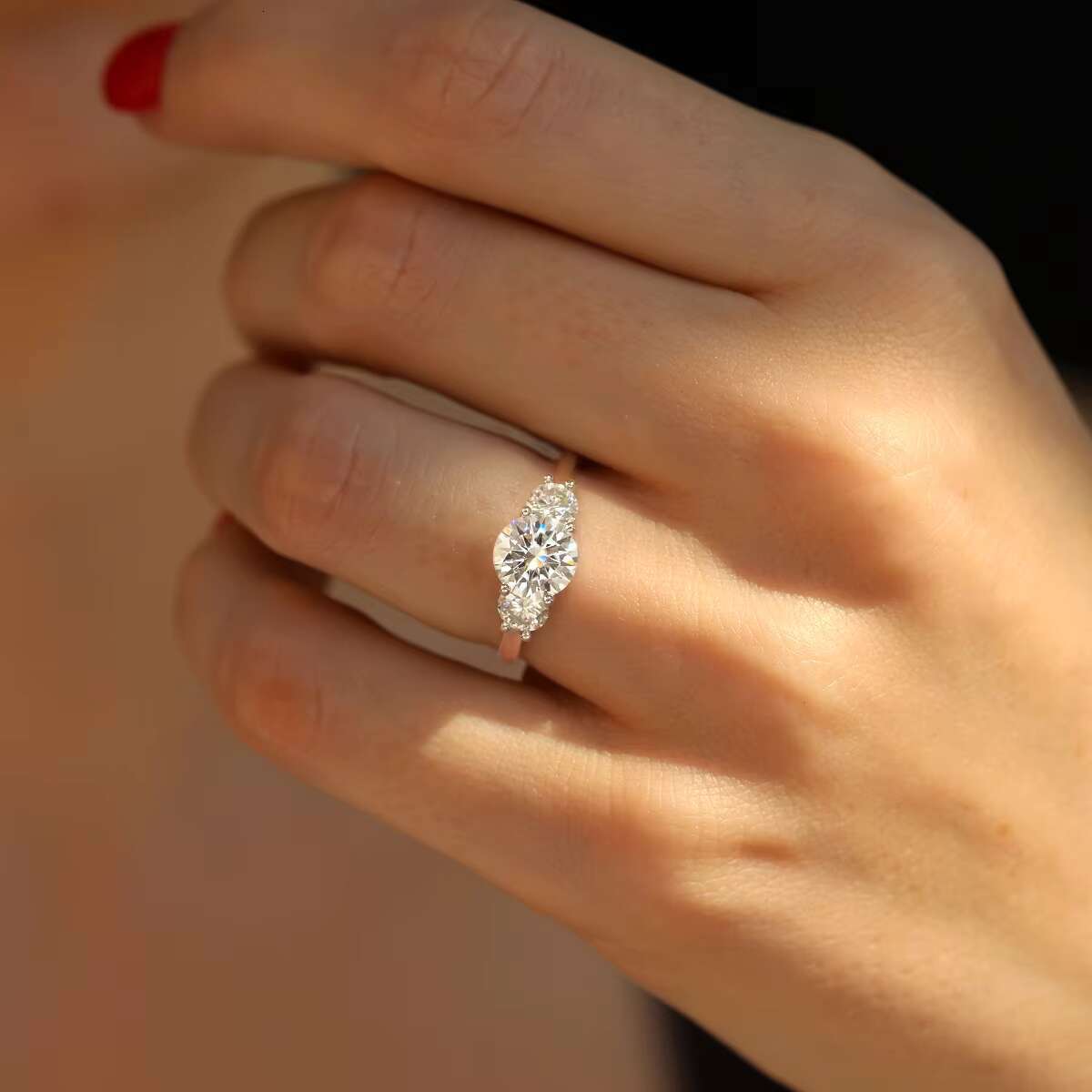 Fashion Moissanite Triple Drill 1ct Engagement Ring GRA 18K Gold 925 Sterling Silver Plated Womens Wholesale Jewelry