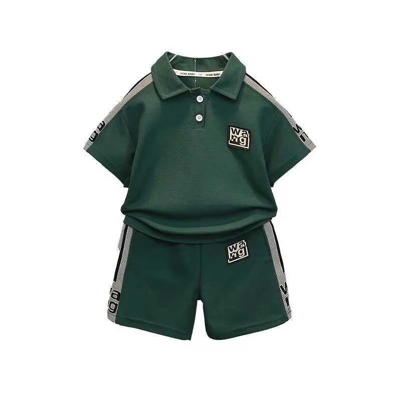 Infant Summer Children Boys Girls Cotton Clothes Kids Lapel T-shirt + Shorts 2Pcs/Sets Toddler Tracksuit Infant Casual Outfits R250606