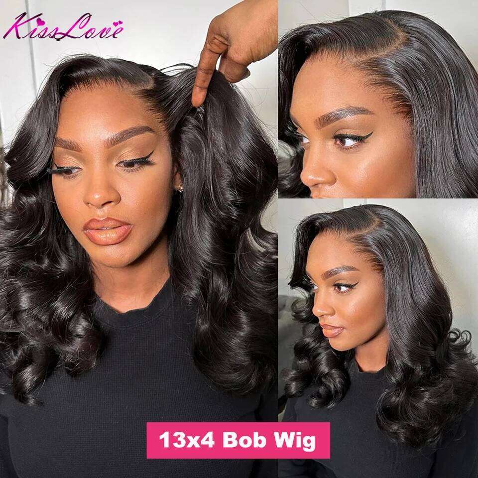 Body Wave Wigs Transparent HD 5x5 Closure Short 13x4 Lace Front Human Hair Bob Wig For Black Women
