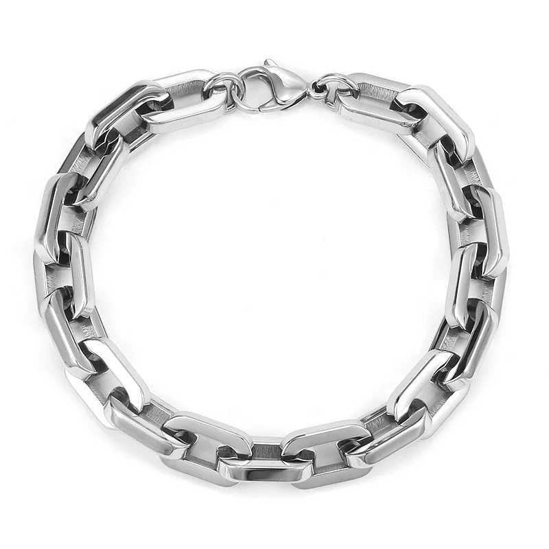 New 316L Stainless Steel Cable Square Chain Bracelet for Men Women IP Gold Plated Hip Hop Charm Solid Metal Jewelry Kpop Gift W250606