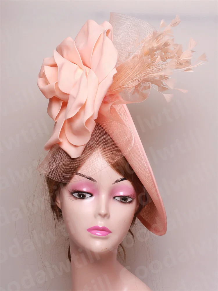 Wedding Fascinator Hat Women Church Derby Headpiece Ladies Cocktail Race Chapeau Cap Headband Woman Millinery Hair Accessory 250605