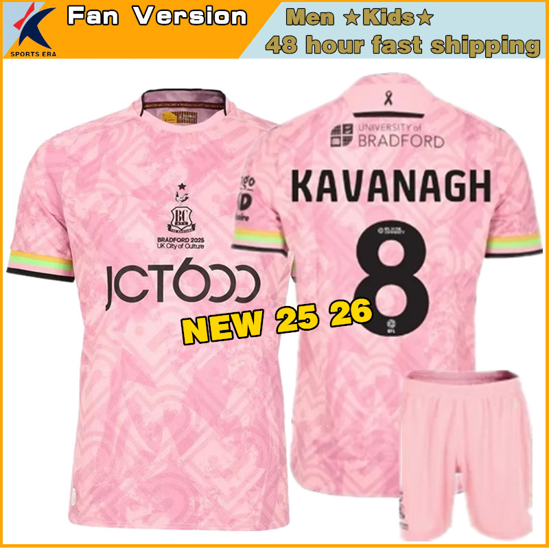 NEW 25 26 Bradford City soccer jerseys 2025 2026 The Bantams Home ADARAMOLA KAVANAGH kids kit football shirt
