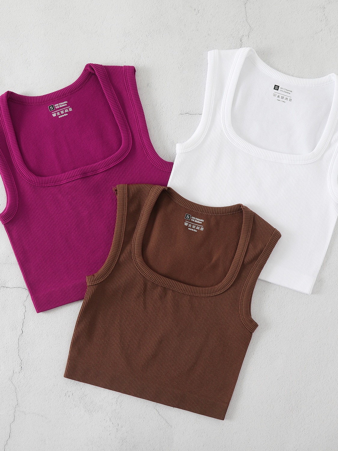 Spring and summer new large square neck threaded yoga sports undershirt plus size outside running quick