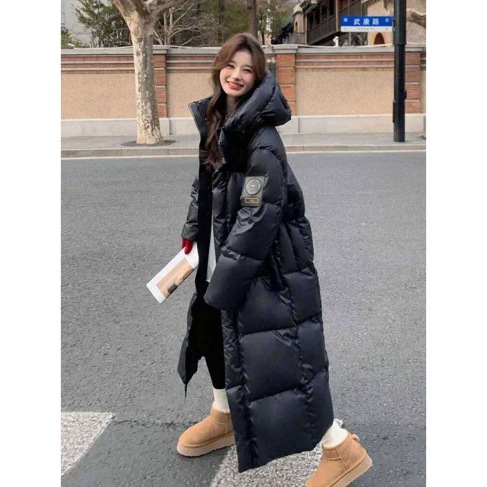 Winter Women Clothing Warm Long Parka Thick Over-the-knee Puffer Jacket Zipper Black Cotton-padded Coats Windproof Jackets New