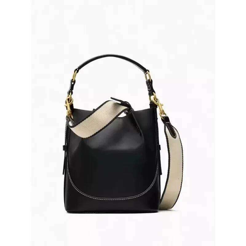 2025 New Black Animal Pattern Printed One Shoulder Crossbody Versatile Handheld Bucket Bag