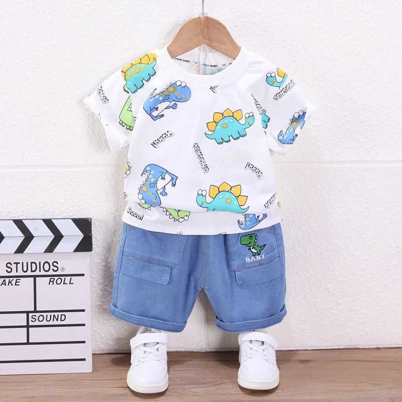 New Summer Baby Boys Clothes Suit Children Cartoon T-Shirt Shorts 2Pcs/Sets Toddler Casual Costume Kids Boys Clothing Tracksuits R250606