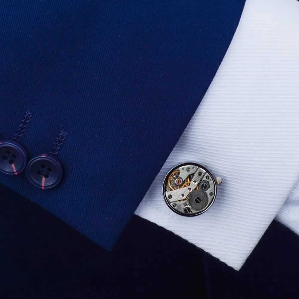 SAVOYSHI Brand Mechanical Watch Movement Cufflinks for Mens Shirt Cuff Functional Watch Mechanism Cuff Links Designer Jewelry W250606