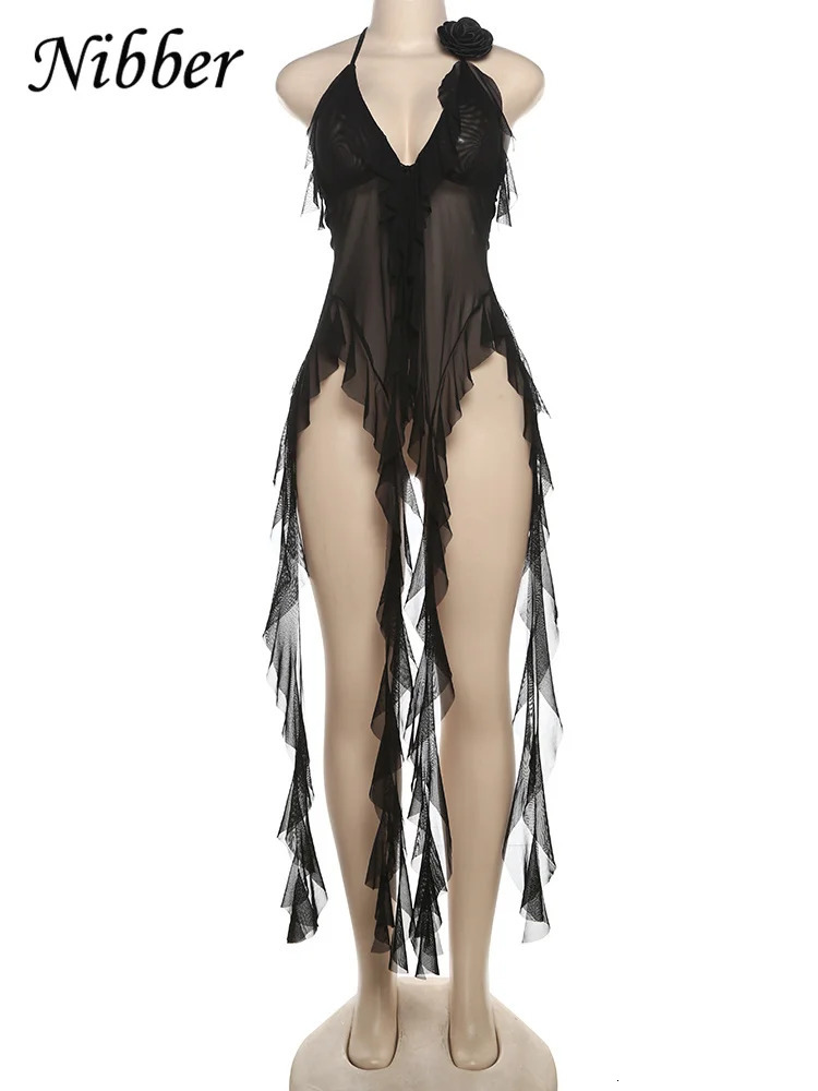 NIBBER Summer Autumn Fashion Solid Top Women Sexy Halter Sleeveless Tassels T-Shirt Street Casual Girl Clothing 250605