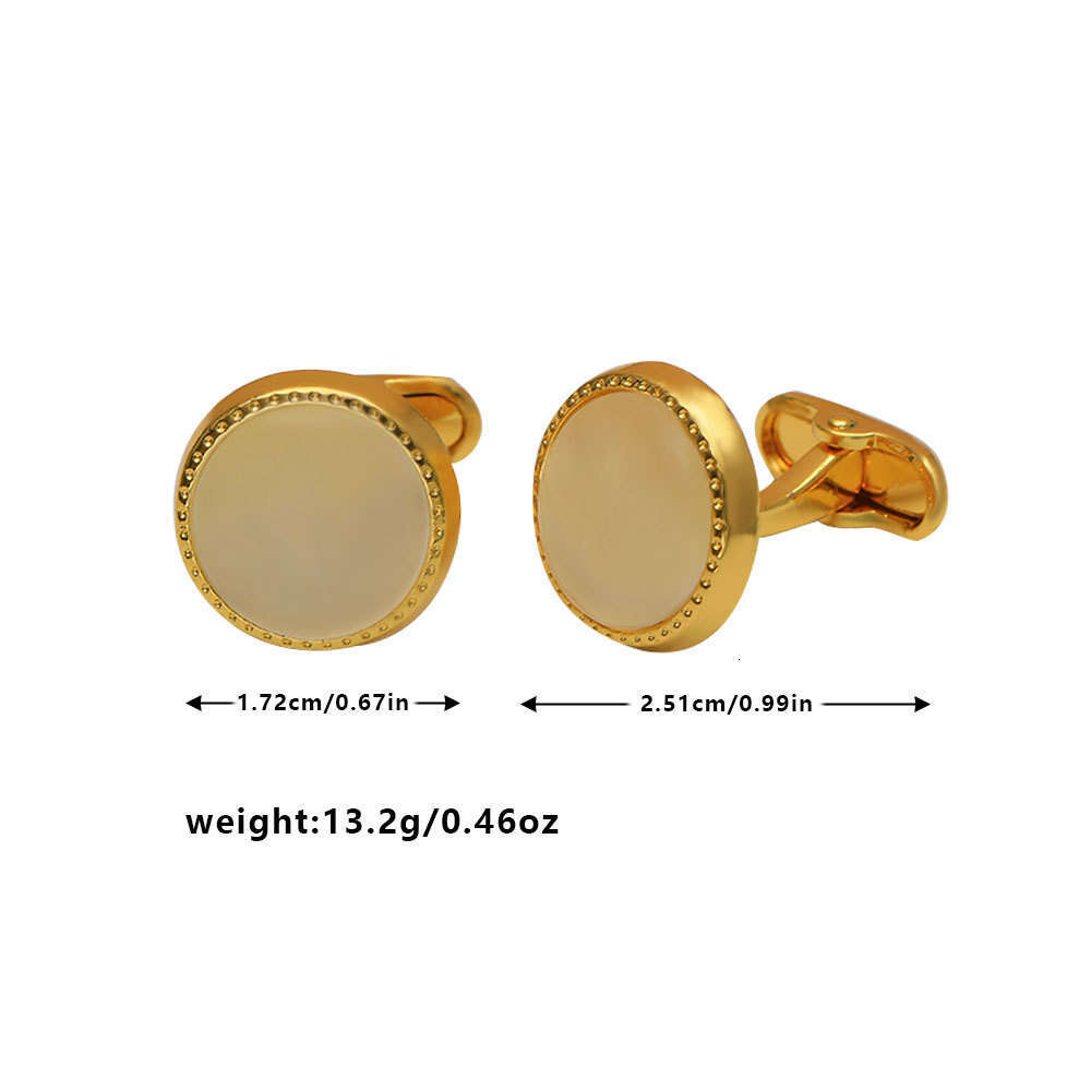 Mens Luxury Round Crystal Cuff Links Featuring Embedded Zircon Stones