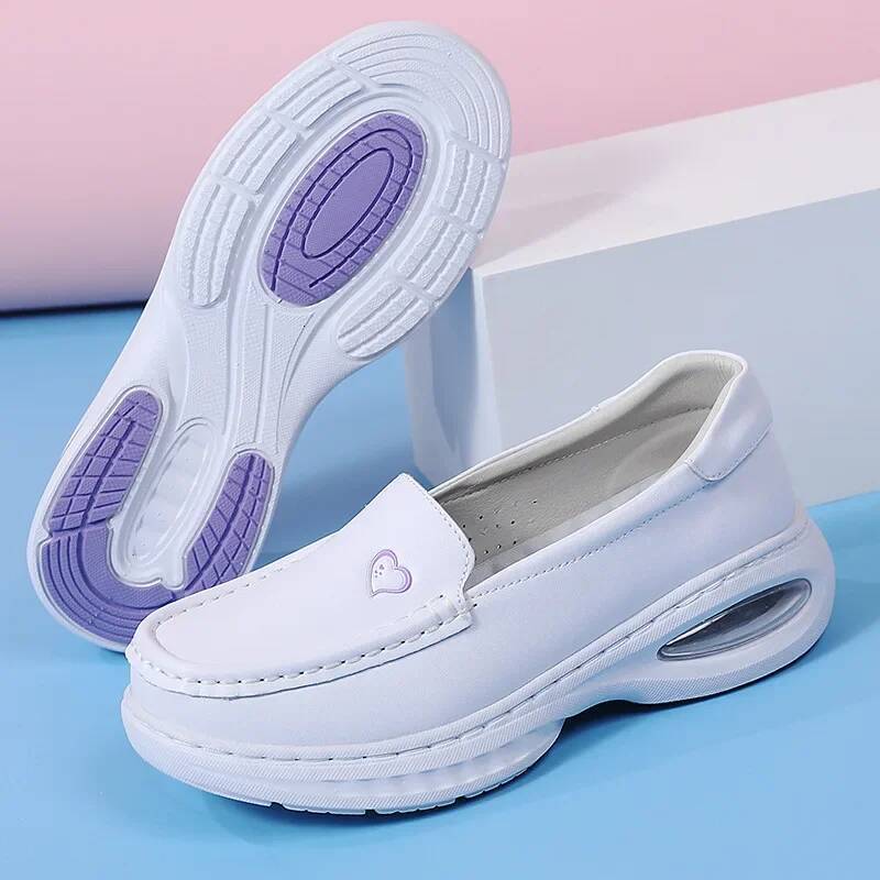 Ddmyoutdoor Flat Loafers Casual On Nurse Shoes Women Outdoor Non Slip Soft Breathable White Work Shoe Outdoor Shoes