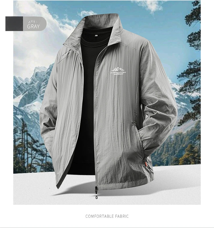 Summer Mens Sun Protection Casual Breathable Sports Windproof Water Resistant Ultrathin Jacket Outdoor Fishing Skin Clothing 250606