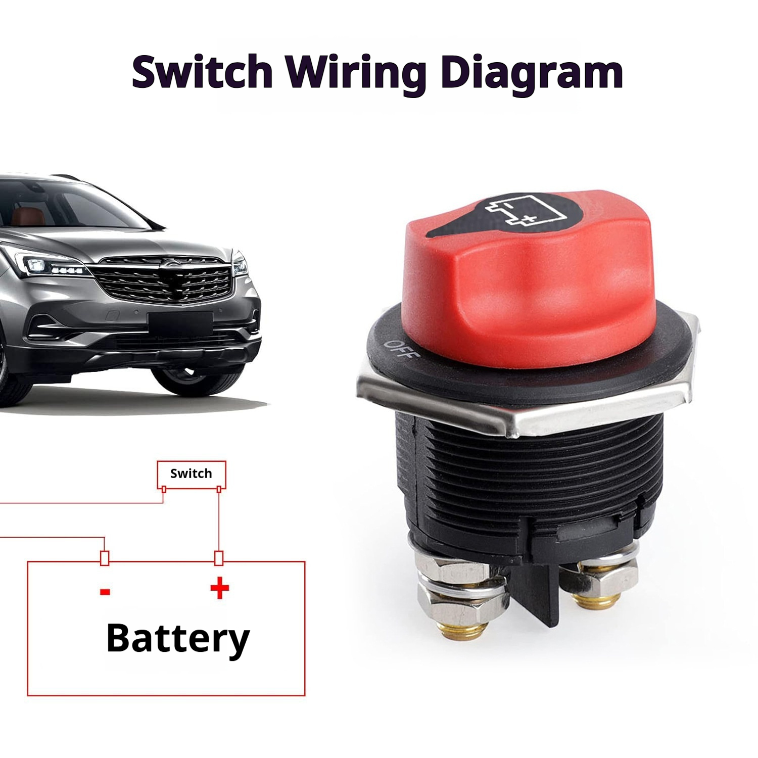 Car Battery Disconnect Two-Pack Yacht DC Push Button Insulated Waterproof Main Power Switch