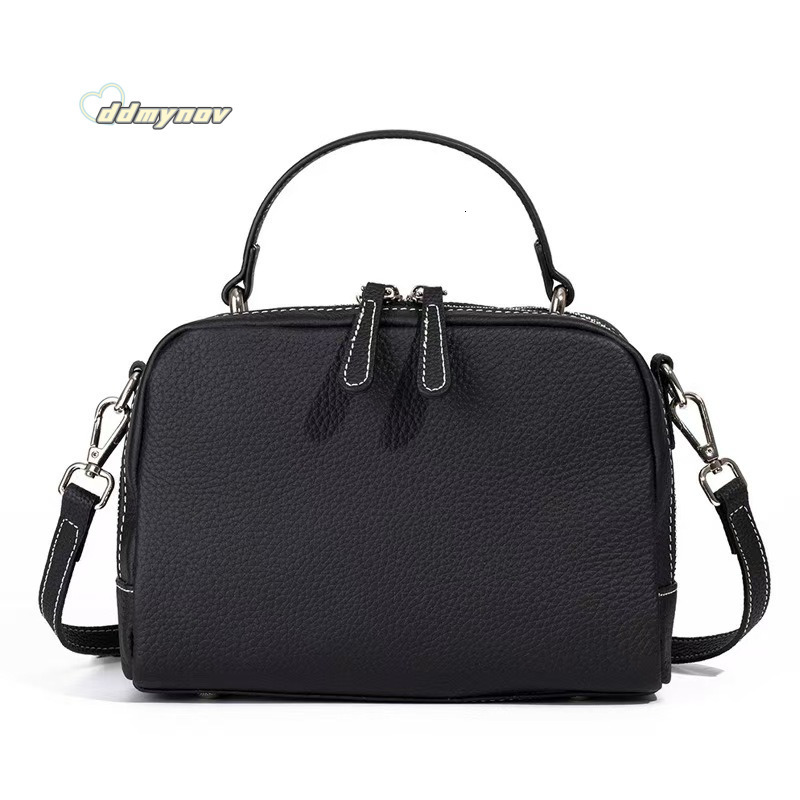 Top Layer Cowhide Handbag 2025 New Genuine Leather Women's High-end Single Shoulder Crossbody Small Square Bag ddmynov