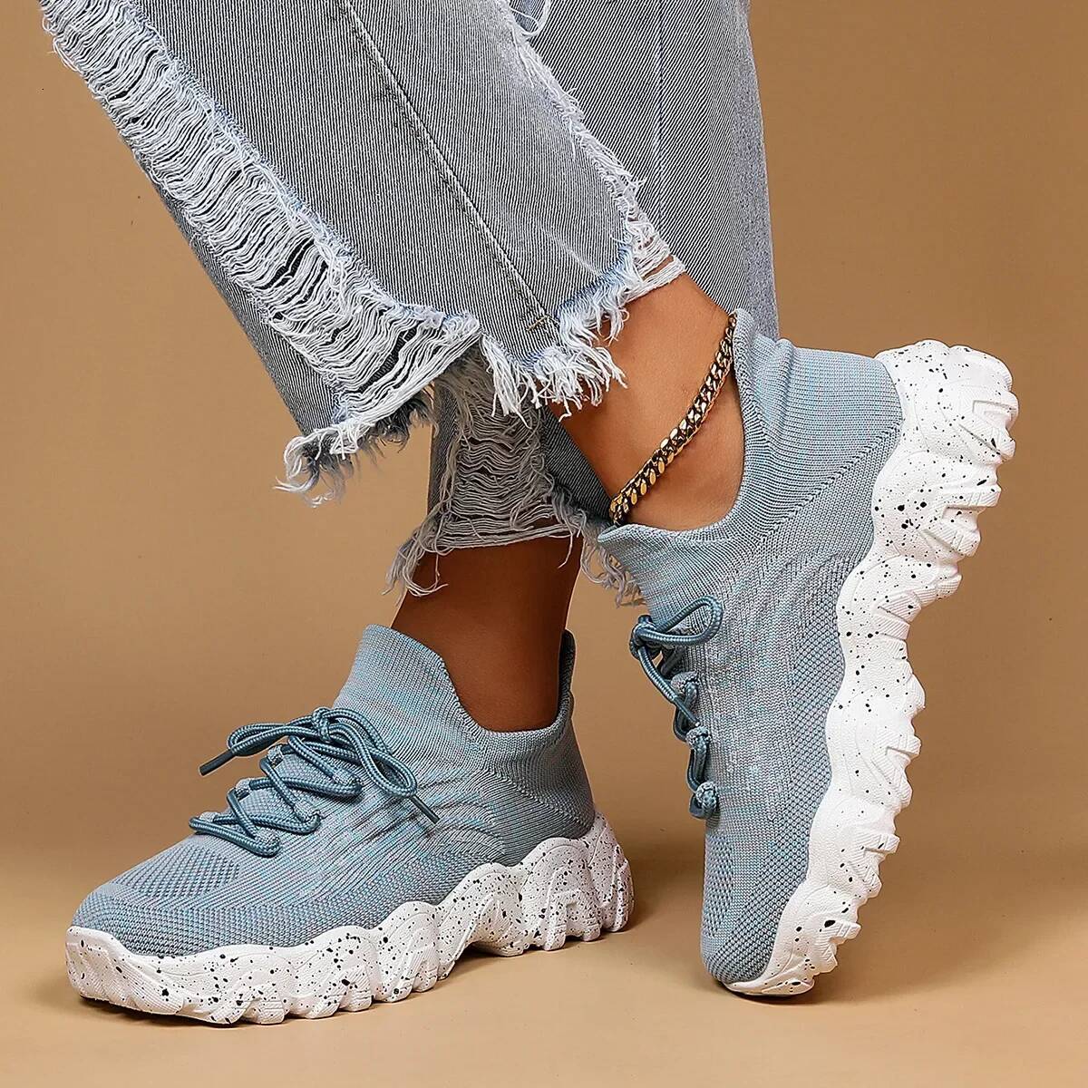 Ddmyoutdoor Mesh Oversized Sports Comfortable Women S Shoes Breathable And Fashionable Socks Shoe Cuffs Solid Color Outdoor Shoes